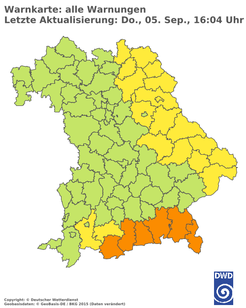 Aktuelle Wetterwarnungen für  Haßberge