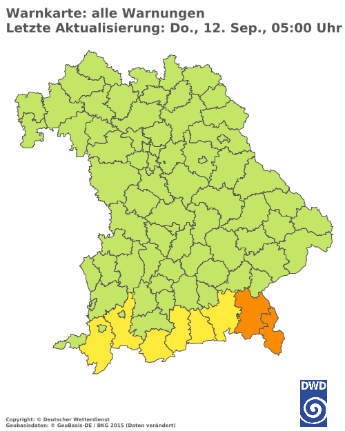 Aktuelle Wetterwarnungen für  Haßberge