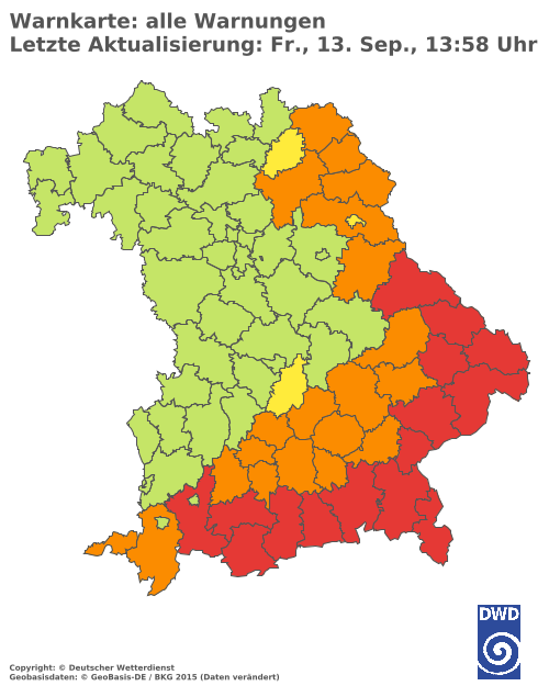 Aktuelle Wetterwarnungen für  Haßberge