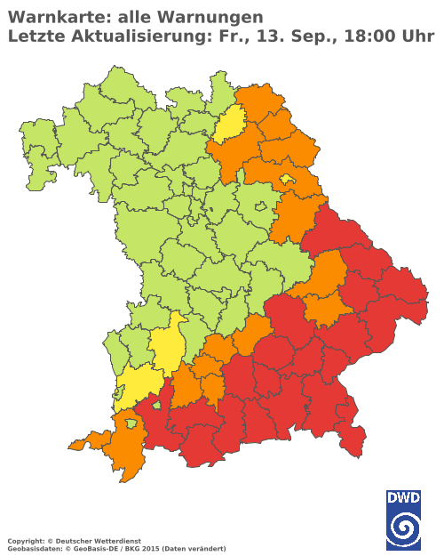 Aktuelle Wetterwarnungen für  Haßberge