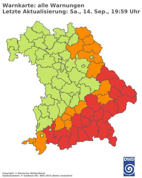 Aktuelle Wetterwarnungen für  Haßberge