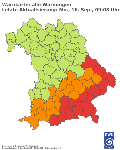 Aktuelle Wetterwarnungen für  Haßberge