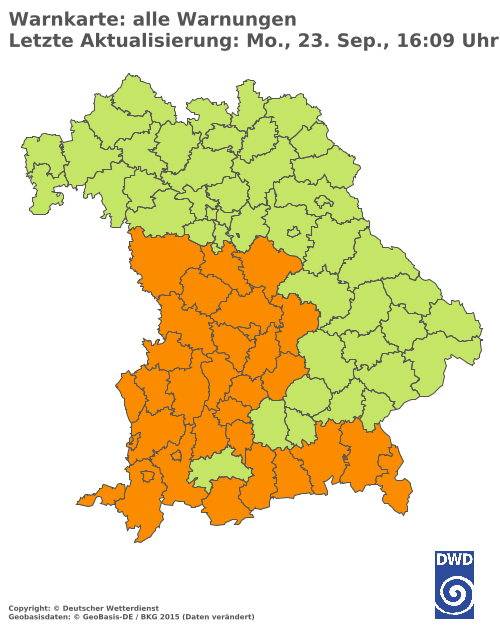 Aktuelle Wetterwarnungen für  Haßberge