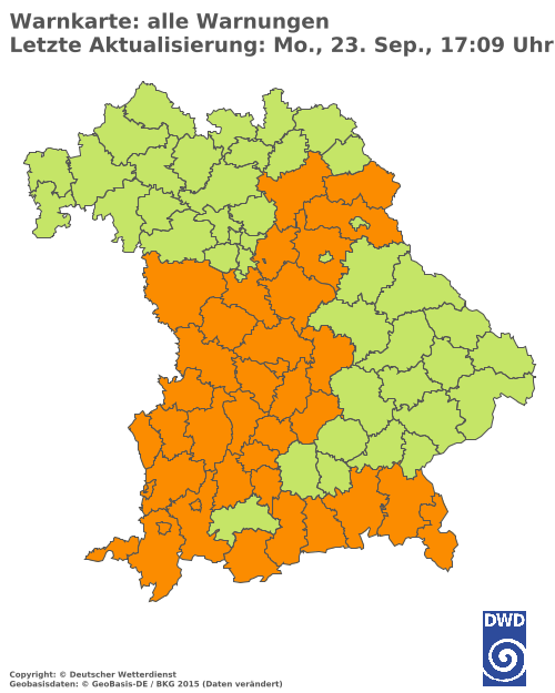 Aktuelle Wetterwarnungen für  Haßberge