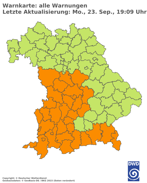 Aktuelle Wetterwarnungen für  Haßberge