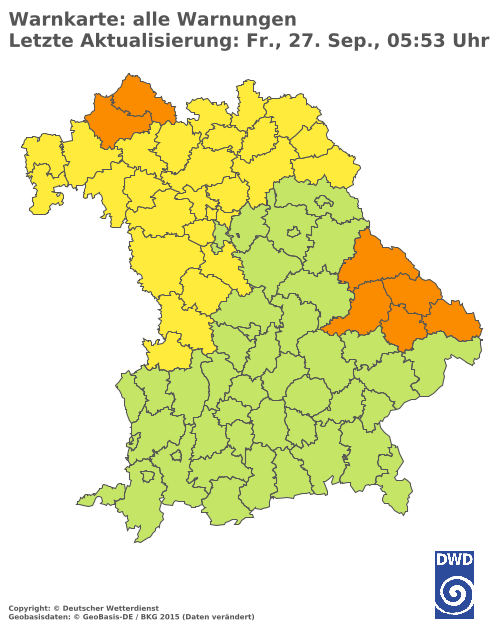 Aktuelle Wetterwarnungen für  Haßberge