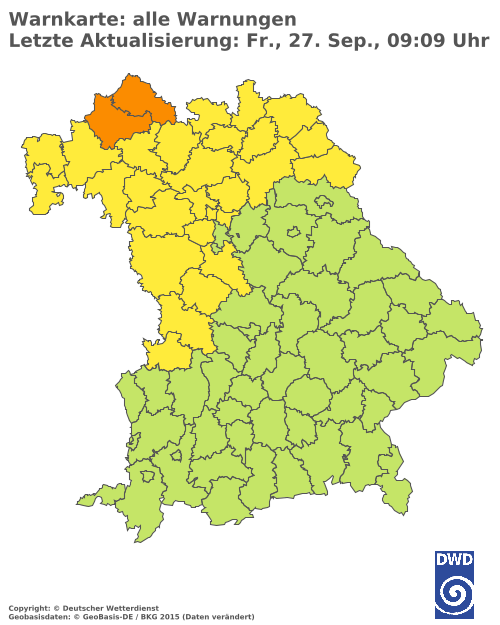 Aktuelle Wetterwarnungen für  Haßberge