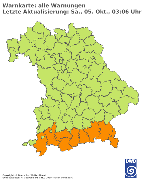 Aktuelle Wetterwarnungen für  Haßberge