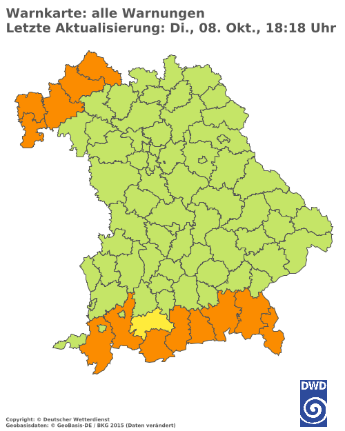 Aktuelle Wetterwarnungen für  Haßberge