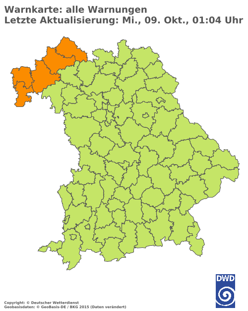 Aktuelle Wetterwarnungen für  Haßberge