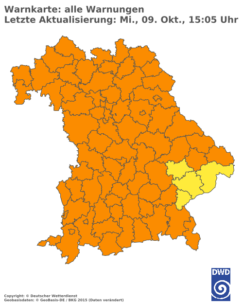 Aktuelle Wetterwarnungen für  Haßberge