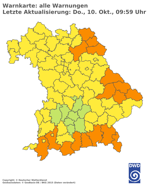 Aktuelle Wetterwarnungen für  Haßberge