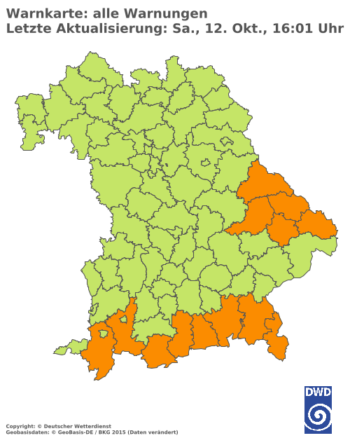 Aktuelle Wetterwarnungen für  Haßberge