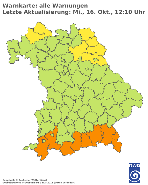 Aktuelle Wetterwarnungen für  Haßberge