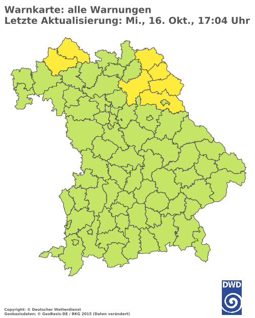 Aktuelle Wetterwarnungen für  Haßberge